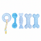 Puppy Chew Toys 6-Pack – Soft & Durable – Teething Relief – Pink/Blue