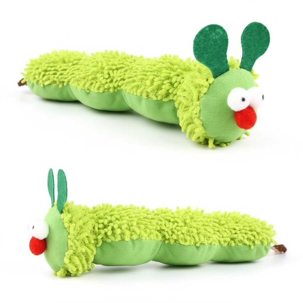 Catnip Caterpillar Toy – Crinkle & Matatabi – Self-Play – 3-in-1